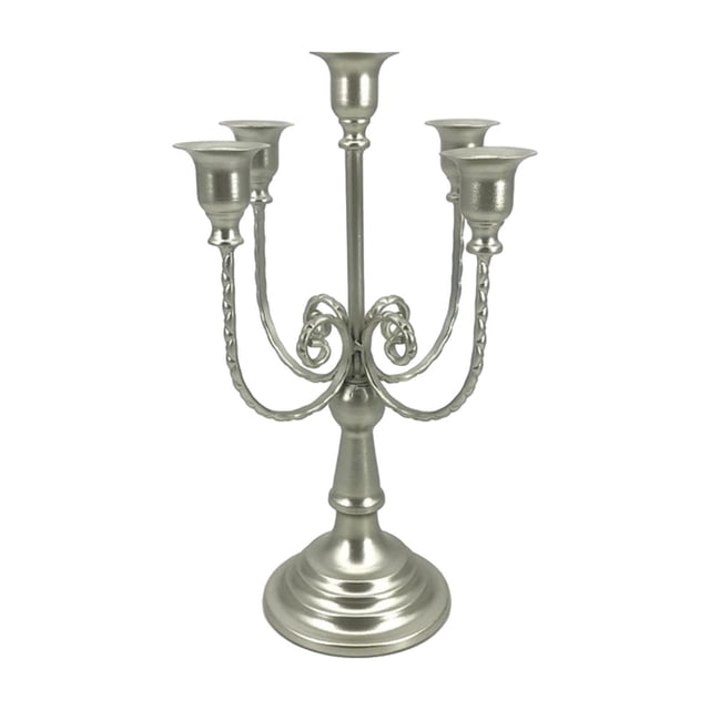 Candelabro Candelabro con 5 Brazos Adorno de Escritorio Centro de Mesa Decorativo Tradicional para Decoración Festiva de Fiesta Resistente 20cmx30cm