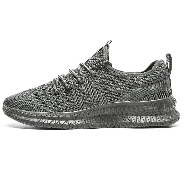 Htcenly Running Shoes Men Fashion Sneakers Casual Walking Shoes Sport Athletic Shoes Lightweight Breathable Comfortable, Men's, Size: 7, Gray