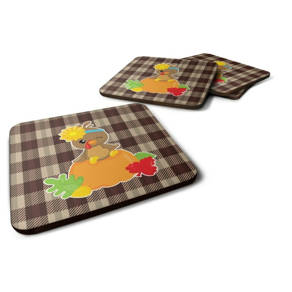 Thanksgiving Baby Turkey Foam Coaster Set of 4