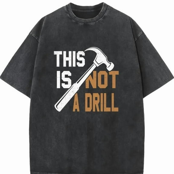 Carpenter Graphic Tee Top Cotton Fashion Casual Short Sleeve Crew Neck Shirt Black S-2XL Plus Size