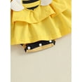 thumbnail image 5 of Newborn Girl Outfit, Short Sleeve Striped Bee A-line Romper Dress with Headband Clothes, 5 of 5