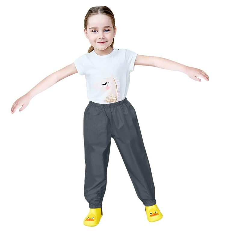 YWDJ Kids Rain Pants Baby Girl Clothes 1-12T Long Pant Toddler Kids Boys  Girls Rain Pants Windproof Waterproof Mud Trousers Clothes Kids Essentials