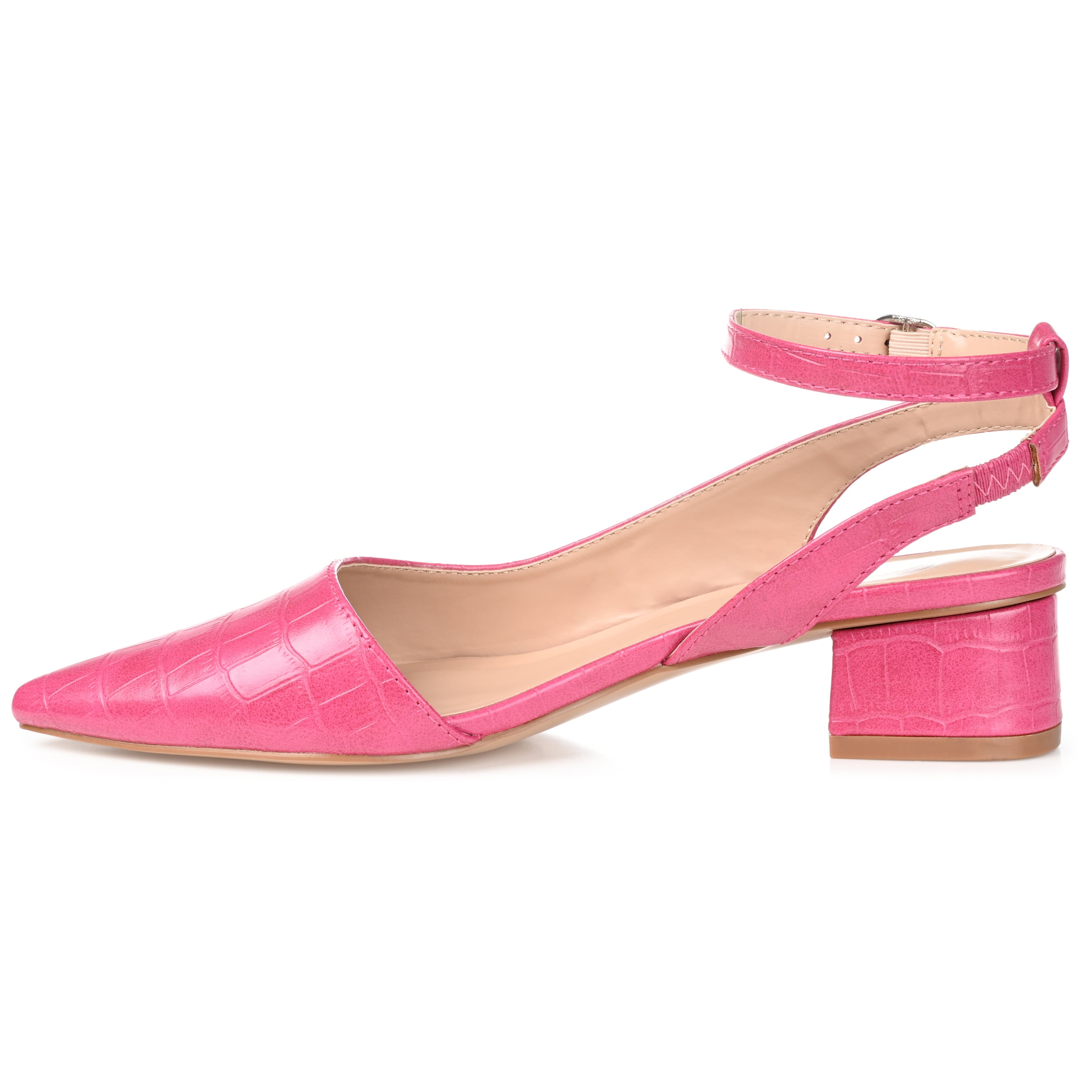 Journee Womens Keefa Pointed Toe Low Block Heel Pumps, Widths Available