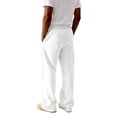 thumbnail image 5 of Men's Lightweight Sweatpants Open Bottom Sweat Pants for Men Straight Leg Gym Sweatpants Lounge Pants with Pockets White M, 5 of 6