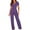 Purple, variant on Women's Elegant Jumpsuit V Neck Long Jumpsuit Trouser Suit Playsuit Romper Women's Jumpsuit XXXL