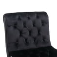 thumbnail image 4 of Morden Accent Chair, Armless Living Room Chair with Curved Backrest, Button Tufted Velvet Upholstered Leisure Chair with Solid Wood Legs, Single Sofa Chair for Bedrooom Apartment Office, Black, 4 of 7