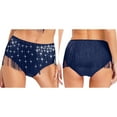thumbnail image 6 of iiniim Glitter Dance for Women Tassel Booty Shorts Underwear Latin Disco Party Festival Rave Competition Navy Blue M, 6 of 7