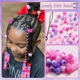 thumbnail image 3 of 48PCS Pink Hair Beads Purple Large Bead for Braids Pony Beads for Kids Girls Loc Dreadlock Accessories Cute Braids Decoration Jewelry Making Kit, 3 of 10