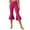 Hot Pink, variant on ZHUGeLI Capri Leggings for Women Summer Casual Women's Yoga Pants Yoga Captcha Elastic Sports Pleated Dance Tight Pants with Pockets Cropped Pants
