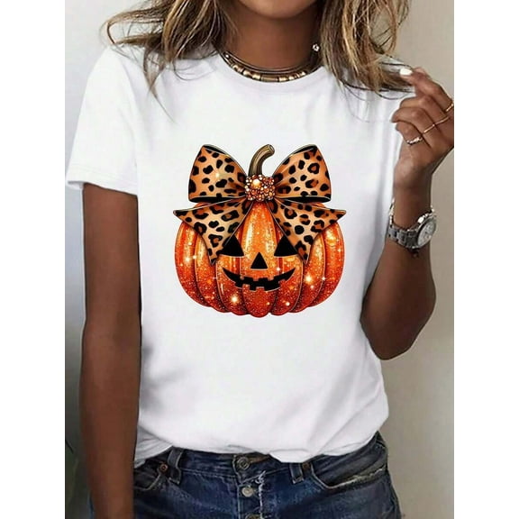 Halloween Pumpkin Graphic Printed Shirts Cotton Men's Fashion T-Shirts Casual Short Sleeves For Daily Wear,220g2025