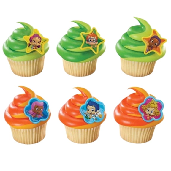 Molly, Gil & Gany Cupcake Rings (12 Pack) – Assorted Character Cupcake Toppers for Kids’ Parties, Donuts & Cakes