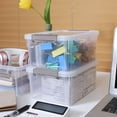 thumbnail image 4 of 3.2 Qt Small Storage Bin with Lid 8 Packs Clear Plastic Crafting Storage Box for Kids 9"L*6.7"W*4.H, 4 of 6