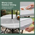 thumbnail image 5 of Round Outdoor Tablecloth with Umbrella Hole and Zipper, Farmhouse Grey Tablecloth with Elastic Waterproof, Farmhouse Gray Line Striped Patio Table Covers for 31" - 35" Picnic Pool Tables, 5 of 9
