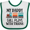 thumbnail image 3 of Inktastic Daddy Still Plays with Trains Boys or Girls Baby Bib, 3 of 4