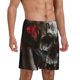 thumbnail image 2 of Balery Realistic Rose Skull Pantalones cortos de pijama de punto de algodón para hombre con cinturilla y bolsillos-4X-Large, 2 of 6