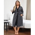thumbnail image 3 of Ekouaer Plus Size Robe for Women Waffle Knit Bathrobe Short Lightweight Kimono Robes with Pockets Maternity Robe, 3 of 6