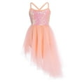 thumbnail image 1 of Oyolan Camisole à Sequins pour Filles, Robes de Danse Ballet, Jupe Tutu Orange 4-5, 1 of 7