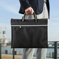 thumbnail image 2 of MOQIN Large Zipper Pouch with Handle Pocket Waterproof File Bag, A4 Foldable Document Storage Bag for Office Carrying Paper Files Books Filing Folder Travel - 12x14.4 in, 2 of 9