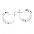 thumbnail image 2 of Simple Elegance Malachite Inlay Sterling Silver Hoop Huggie Earrings, 2 of 5
