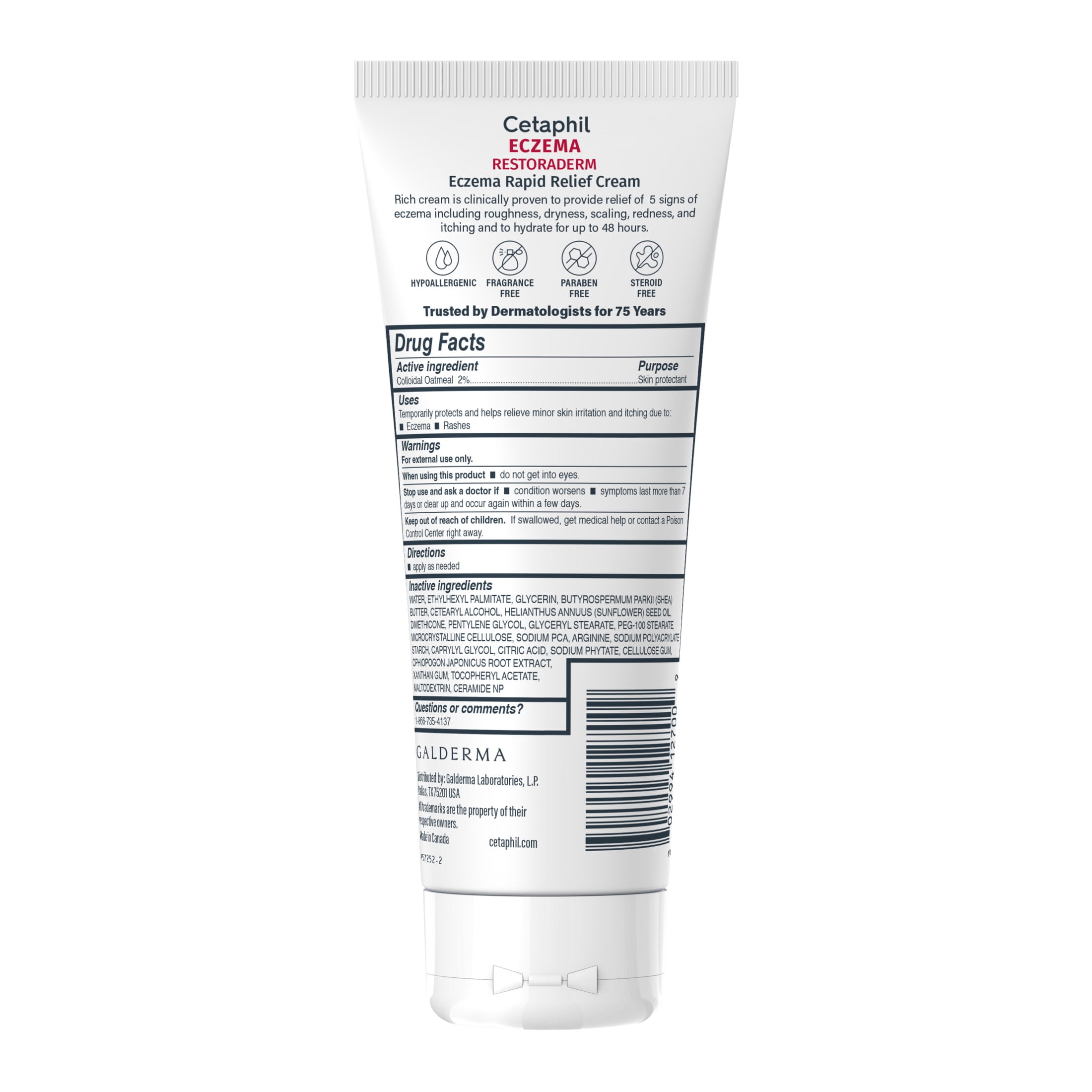 (3 pack) Cetaphil Restoraderm Rapid Relief Cream for Eczema Prone Skin, Unscented, 8 fl oz