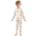 thumbnail image 6 of FORMRS Long Sleeve Top and Pants Pajama Set for Niños 2-Piece Sleepwear, Sizes 18M-8Y, Orange Floral Blooms, 6 of 6