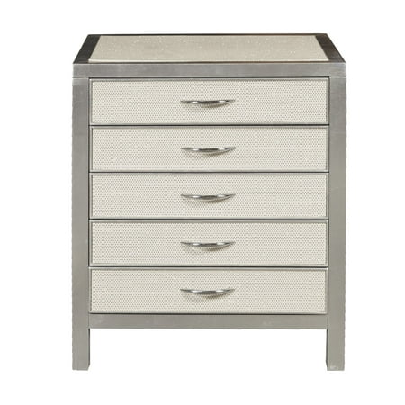 Modern Shimmer 5 Drawer Accent Chest In Silver Walmart Com