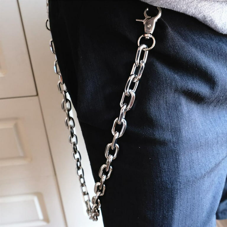 Men Women Silver Metal Wallet Chain Jeans Biker Rocker Biker Thick Chunky  Links