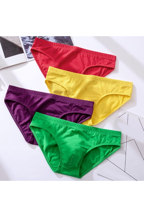 Adult Man Briefs Stretchy Breathable Male Underwear for Daily Life ,Black M