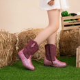 thumbnail image 6 of Apakowa Girls Glitter Cowboy Boots Sparkly Cowgirl Boots Side Zipper Toddler Little Kid Big Kid Western Boots, 6 of 8