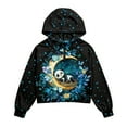 thumbnail image 4 of Xoenoiee Panda Moon Leaves Star Print Girls's Cropped Sweatshirts Fall Sweaters Fashion Hoodies Half Zip Pullover Long Sleeve Shirts Clothes with Pocket, 7-8 Years, 4 of 7