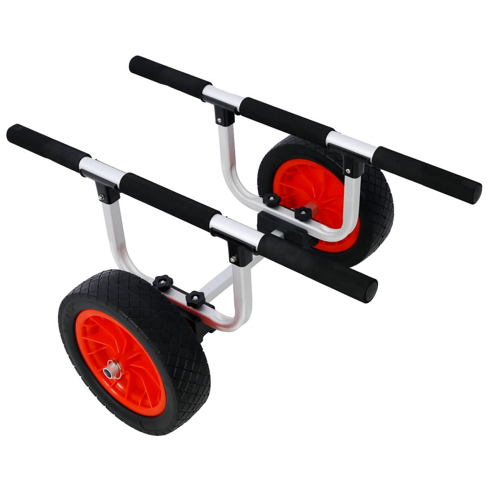 Topcobe Heavy Duty Kayak Cart, Adjustable Width Kayak Trolley with Airless Kayak Wheels