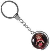 Matryoshka Crystal Pendant Key Ring Decor Car Keychain Rotate Rings for Keys Backpack Metal Bookmarks Gift Pouch