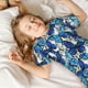 thumbnail image 5 of Balery Blue and White Butterflies Conjunto de Pijama Infantil de Manga Corta con Estampado – Ropa de Dormir de Algodón Suave-XX-Large, 5 of 6