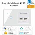 thumbnail image 1 of 2 In 1 Wall Smart Switch Socket Tempered device light Glass Touching Button Wall Smart Light Controlling Panel, 1 of 1