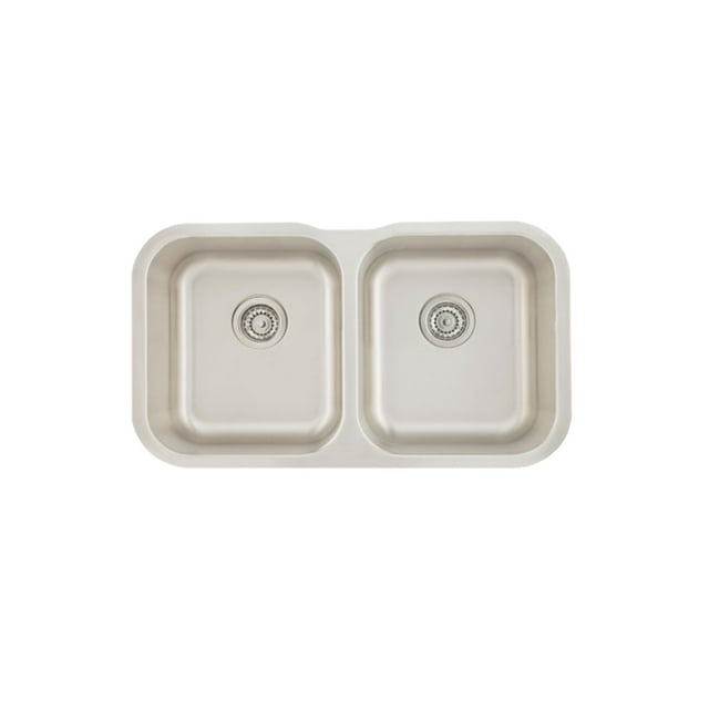 Évier de Cuisine en Acier Inoxydable à double Bol sous le Pied de 31 Pouces - 18 Gauge