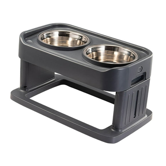 Cuencos elevados para perros Strade Fareast Limited comedero para gatos cuenco de agua con 2 Cuencos de acero inoxidable gris