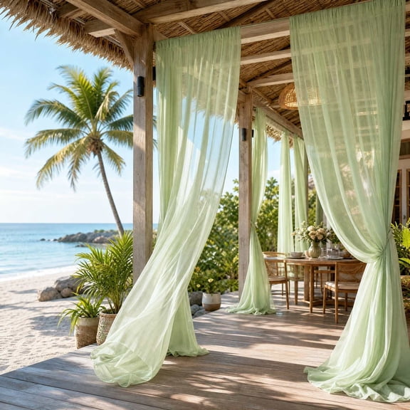 ShaoXinWan Lightweight Polyester Sheer Sun Shade Curtain, Breathable Insect Blocking Mesh Drape, Soft Light Filtering Panel for Patio Gazebo, Porch Rail and Indoor Window Decor