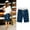 Blue, variant on QUNYINEY Women Shorts High Waist Plaid Casual Bermuda Shorts Elastic Waist Loose Summer Comfy Shorts