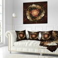 thumbnail image 3 of Designart Dark Gold Red Fractal Flower Pattern - Floral Throw Pillow - 16x16, 3 of 5