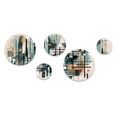 thumbnail image 2 of Designart "Geometric Shadows in Blue and Black I" Minimalism Metal Wall Art Set of 5 Piece, 2 of 5