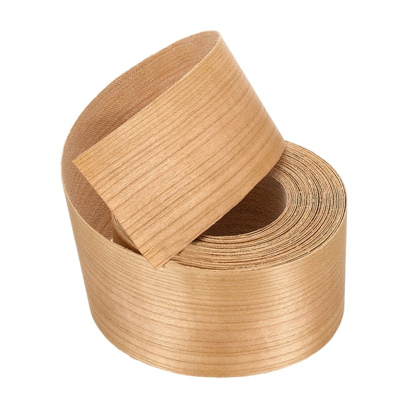 Uxcell 2" x 25 ft Wood Edge Banding, Pre-Glued Iron On Edging Strip, Plywood Wood Grain Repair Tape for Cabinet Repair, Furniture Restoration, Handicraft DIY, Cherry