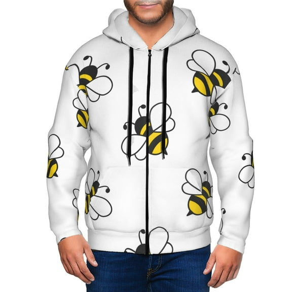 Zip Up Hoodies for Men - cartoon bee Long Sleeve Comfrt Men'S Fashion Hoodies & Sweatshirts, Jackets for Men Hoodies Pullover Clothing Clothes with Pouch