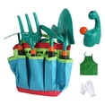 thumbnail image 2 of 8Pcs Gardening Tool Set Complete Garden Kit With Tools Apron Gloves & Storage Bag(Green-23X14.8X13Cm), 2 of 6