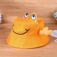 thumbnail image 2 of 3D Cartoon Crab Spring Solid Color Bucket Caps Girls Fisherman Hat (Yellow), 2 of 3