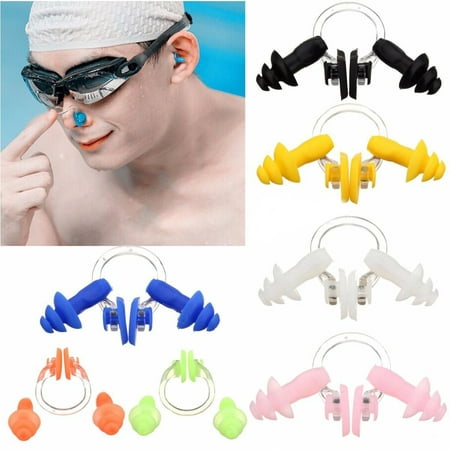 KABOER Silicone Earplugs and Nose Clip Nose Ear Protector for Surfing Swimming and Training Earplugs 3 (Best Earplugs For Surfing)