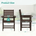 thumbnail image 3 of DYCANPO 18'' HDPS Outdoor Dining Chair with Armrest, Patio Chair for Backyard, Dark Brown, 3 of 6