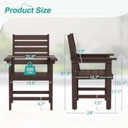 Carolayne 18'' HDPS Outdoor Dining Chair, Patio Chair with Armrest for Backyard, Coffee — $59.99 (68% off)