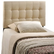 Modway Emily Tufted Button Headboard, Twin, Beige