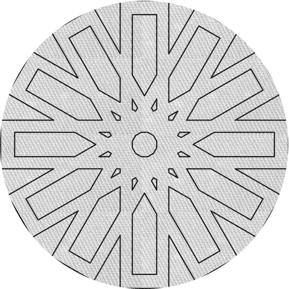 Ahgly Company Indoor Round Patterned Off-White Novelty Area Rugs, 8' Round