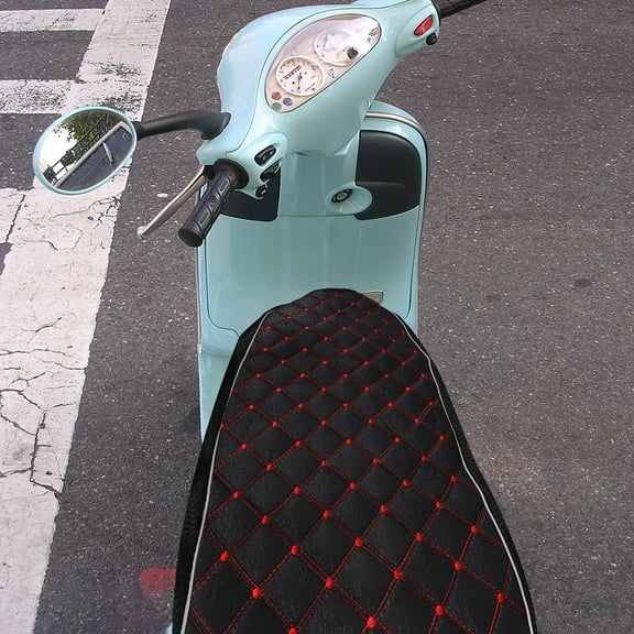 Black Universal Motorcycle Seat Cover, 3D Spacer Mesh Fabric Scooter Cushion, Breathable Anti-Slip Moped Seat Cover for All-Weather Comfort